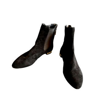 Modern Vice Womens Suede Leather Boot with Crystal Heel Size 7.5US Black